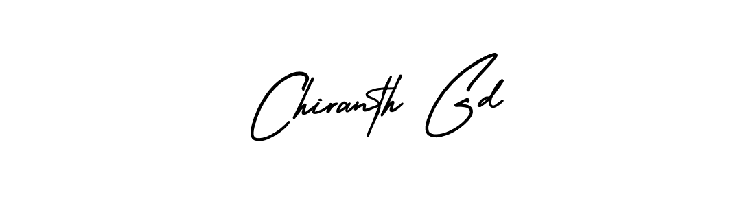 You should practise on your own different ways (AmerikaSignatureDemo-Regular) to write your name (Chiranth Gd) in signature. don't let someone else do it for you. Chiranth Gd signature style 3 images and pictures png