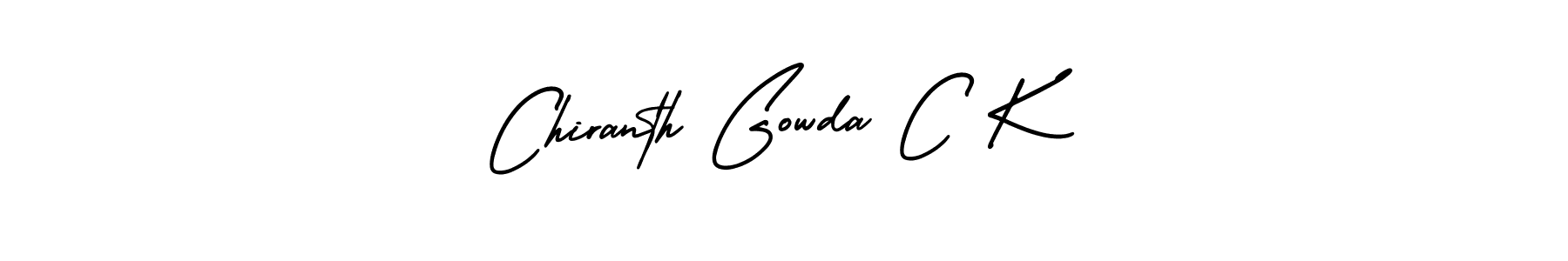 How to make Chiranth Gowda C K signature? AmerikaSignatureDemo-Regular is a professional autograph style. Create handwritten signature for Chiranth Gowda C K name. Chiranth Gowda C K signature style 3 images and pictures png