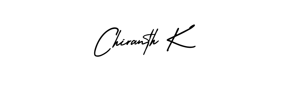 Also You can easily find your signature by using the search form. We will create Chiranth K name handwritten signature images for you free of cost using AmerikaSignatureDemo-Regular sign style. Chiranth K signature style 3 images and pictures png