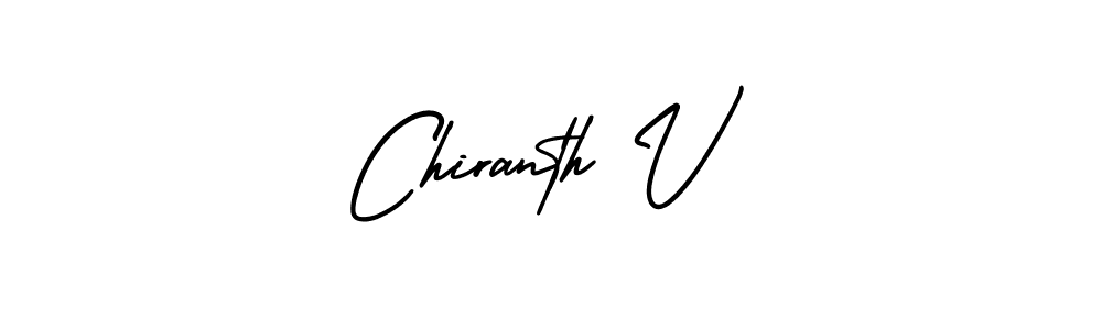 Make a beautiful signature design for name Chiranth V. With this signature (AmerikaSignatureDemo-Regular) style, you can create a handwritten signature for free. Chiranth V signature style 3 images and pictures png