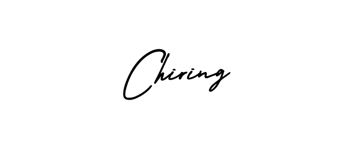 The best way (AmerikaSignatureDemo-Regular) to make a short signature is to pick only two or three words in your name. The name Chiring include a total of six letters. For converting this name. Chiring signature style 3 images and pictures png