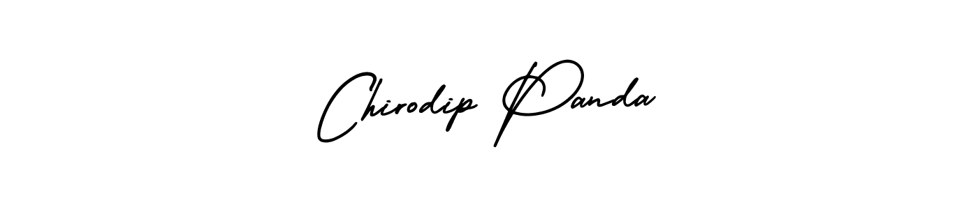 The best way (AmerikaSignatureDemo-Regular) to make a short signature is to pick only two or three words in your name. The name Chirodip Panda include a total of six letters. For converting this name. Chirodip Panda signature style 3 images and pictures png