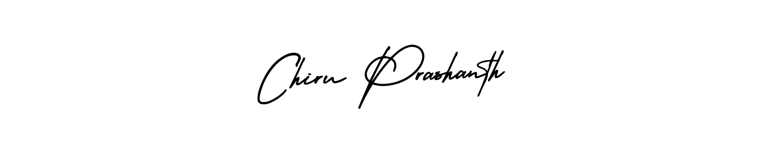 The best way (AmerikaSignatureDemo-Regular) to make a short signature is to pick only two or three words in your name. The name Chiru Prashanth include a total of six letters. For converting this name. Chiru Prashanth signature style 3 images and pictures png