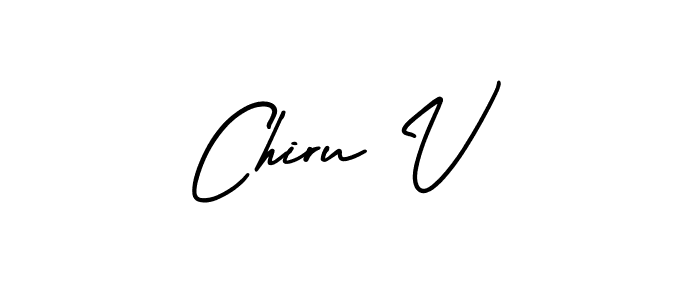 It looks lik you need a new signature style for name Chiru V. Design unique handwritten (AmerikaSignatureDemo-Regular) signature with our free signature maker in just a few clicks. Chiru V signature style 3 images and pictures png