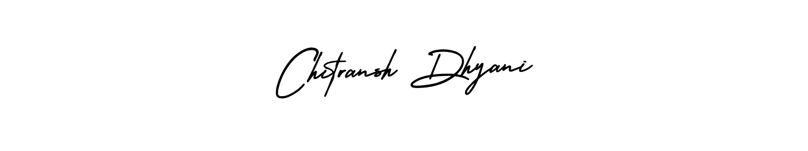The best way (AmerikaSignatureDemo-Regular) to make a short signature is to pick only two or three words in your name. The name Chitransh Dhyani include a total of six letters. For converting this name. Chitransh Dhyani signature style 3 images and pictures png