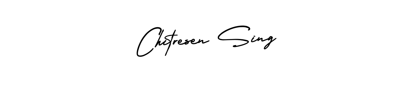 How to Draw Chitresen Sing signature style? AmerikaSignatureDemo-Regular is a latest design signature styles for name Chitresen Sing. Chitresen Sing signature style 3 images and pictures png