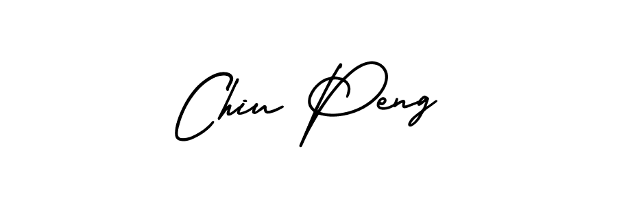 This is the best signature style for the Chiu Peng name. Also you like these signature font (AmerikaSignatureDemo-Regular). Mix name signature. Chiu Peng signature style 3 images and pictures png