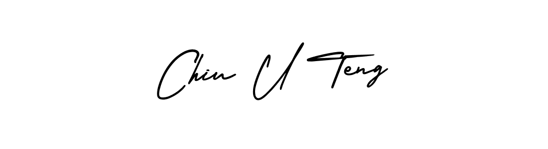How to make Chiu U Teng name signature. Use AmerikaSignatureDemo-Regular style for creating short signs online. This is the latest handwritten sign. Chiu U Teng signature style 3 images and pictures png