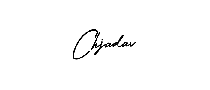 How to make Chjadav name signature. Use AmerikaSignatureDemo-Regular style for creating short signs online. This is the latest handwritten sign. Chjadav signature style 3 images and pictures png