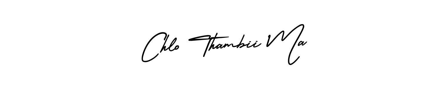 You should practise on your own different ways (AmerikaSignatureDemo-Regular) to write your name (Chlo Thambii Ma) in signature. don't let someone else do it for you. Chlo Thambii Ma signature style 3 images and pictures png