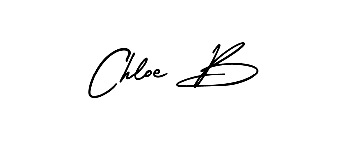 How to make Chloe B name signature. Use AmerikaSignatureDemo-Regular style for creating short signs online. This is the latest handwritten sign. Chloe B signature style 3 images and pictures png
