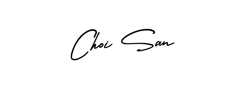How to make Choi San name signature. Use AmerikaSignatureDemo-Regular style for creating short signs online. This is the latest handwritten sign. Choi San signature style 3 images and pictures png