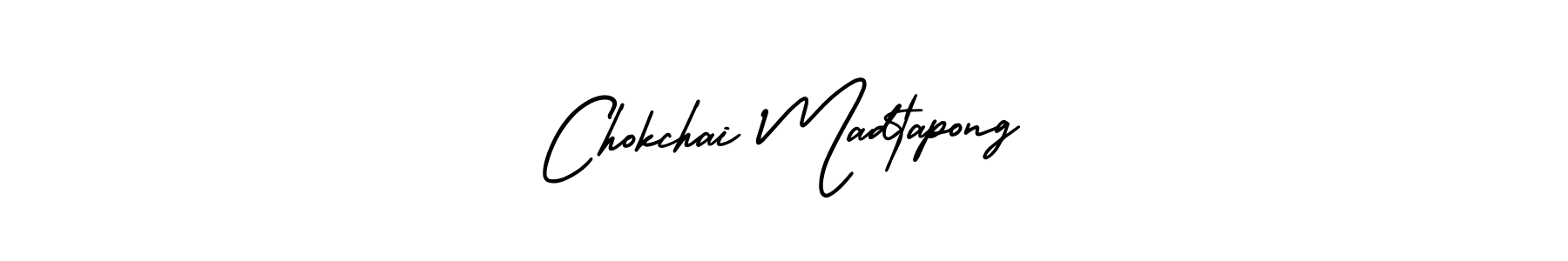 The best way (AmerikaSignatureDemo-Regular) to make a short signature is to pick only two or three words in your name. The name Chokchai Madtapong include a total of six letters. For converting this name. Chokchai Madtapong signature style 3 images and pictures png