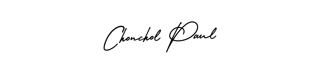 Chonchol Paul stylish signature style. Best Handwritten Sign (AmerikaSignatureDemo-Regular) for my name. Handwritten Signature Collection Ideas for my name Chonchol Paul. Chonchol Paul signature style 3 images and pictures png