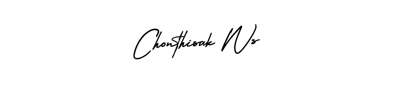 You should practise on your own different ways (AmerikaSignatureDemo-Regular) to write your name (Chonthisak Ws) in signature. don't let someone else do it for you. Chonthisak Ws signature style 3 images and pictures png