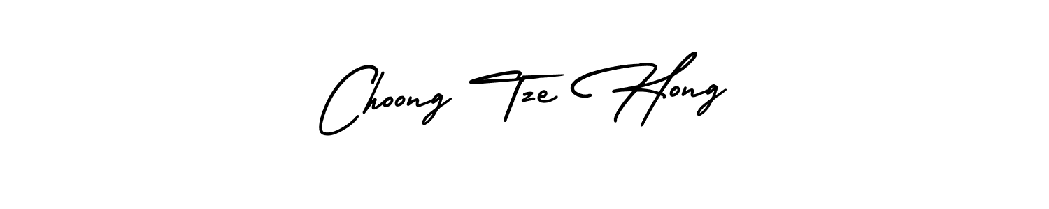 The best way (AmerikaSignatureDemo-Regular) to make a short signature is to pick only two or three words in your name. The name Choong Tze Hong include a total of six letters. For converting this name. Choong Tze Hong signature style 3 images and pictures png