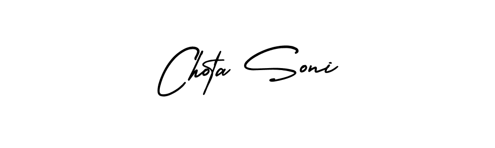 You should practise on your own different ways (AmerikaSignatureDemo-Regular) to write your name (Chota Soni) in signature. don't let someone else do it for you. Chota Soni signature style 3 images and pictures png