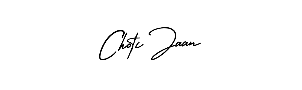 It looks lik you need a new signature style for name Choti Jaan. Design unique handwritten (AmerikaSignatureDemo-Regular) signature with our free signature maker in just a few clicks. Choti Jaan signature style 3 images and pictures png