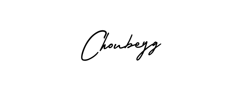 How to make Choubeyg name signature. Use AmerikaSignatureDemo-Regular style for creating short signs online. This is the latest handwritten sign. Choubeyg signature style 3 images and pictures png