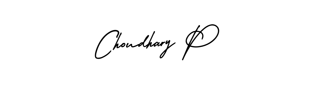 Choudhary P stylish signature style. Best Handwritten Sign (AmerikaSignatureDemo-Regular) for my name. Handwritten Signature Collection Ideas for my name Choudhary P. Choudhary P signature style 3 images and pictures png