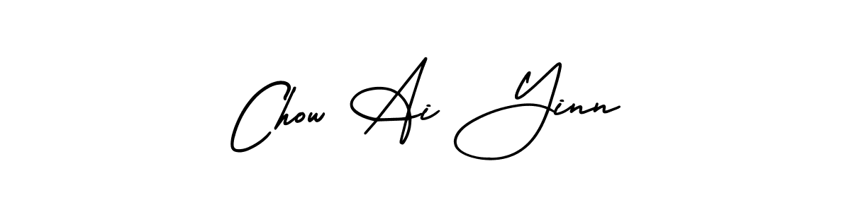 The best way (AmerikaSignatureDemo-Regular) to make a short signature is to pick only two or three words in your name. The name Chow Ai Yinn include a total of six letters. For converting this name. Chow Ai Yinn signature style 3 images and pictures png