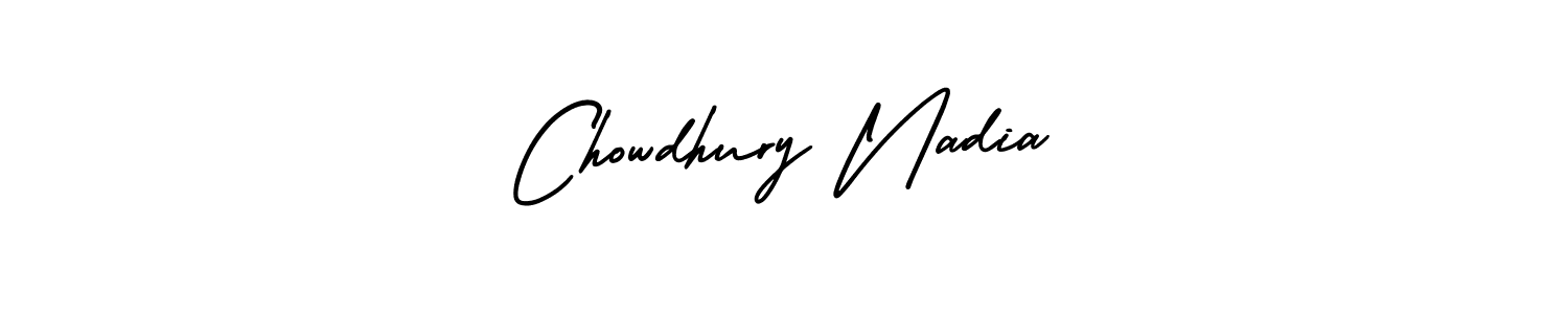 How to make Chowdhury Nadia signature? AmerikaSignatureDemo-Regular is a professional autograph style. Create handwritten signature for Chowdhury Nadia name. Chowdhury Nadia signature style 3 images and pictures png