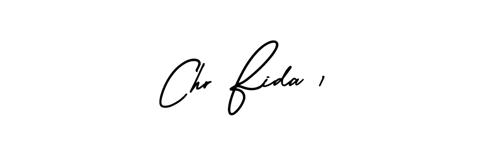 You should practise on your own different ways (AmerikaSignatureDemo-Regular) to write your name (Chr Fida 1) in signature. don't let someone else do it for you. Chr Fida 1 signature style 3 images and pictures png