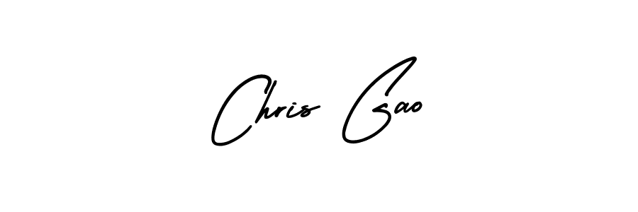 The best way (AmerikaSignatureDemo-Regular) to make a short signature is to pick only two or three words in your name. The name Chris Gao include a total of six letters. For converting this name. Chris Gao signature style 3 images and pictures png