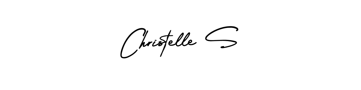 Christelle S stylish signature style. Best Handwritten Sign (AmerikaSignatureDemo-Regular) for my name. Handwritten Signature Collection Ideas for my name Christelle S. Christelle S signature style 3 images and pictures png