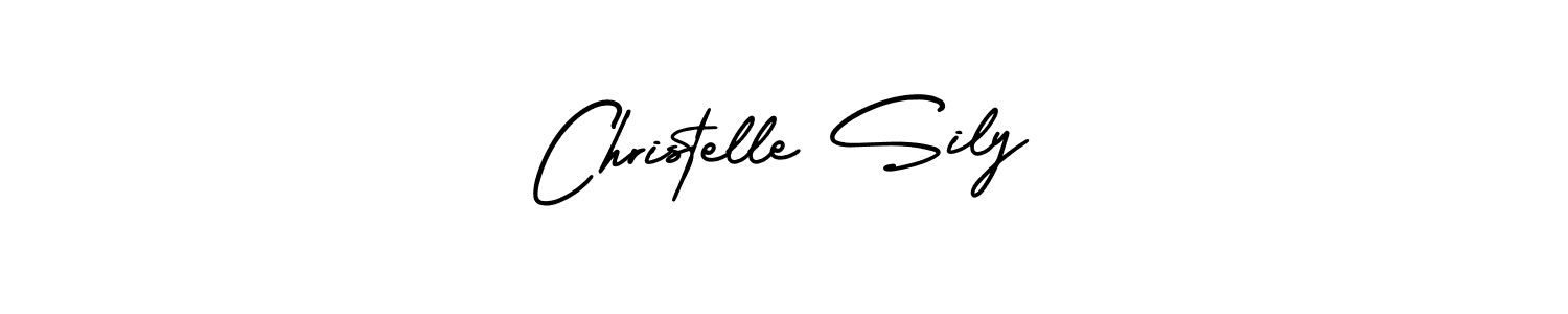 Christelle Sily stylish signature style. Best Handwritten Sign (AmerikaSignatureDemo-Regular) for my name. Handwritten Signature Collection Ideas for my name Christelle Sily. Christelle Sily signature style 3 images and pictures png