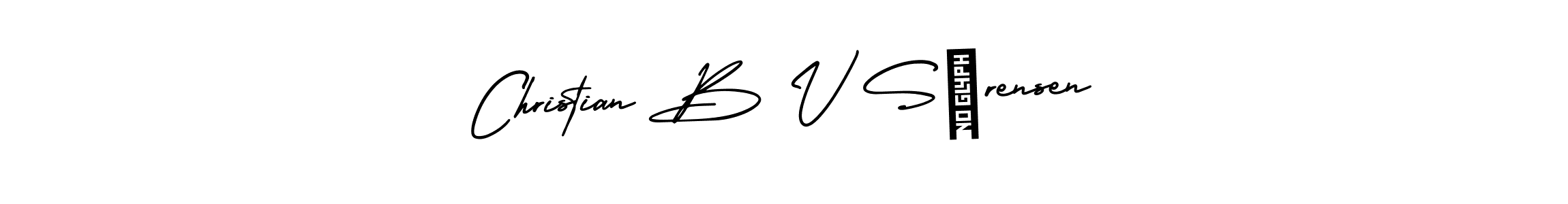 The best way (AmerikaSignatureDemo-Regular) to make a short signature is to pick only two or three words in your name. The name Christian B V Sørensen include a total of six letters. For converting this name. Christian B V Sørensen signature style 3 images and pictures png