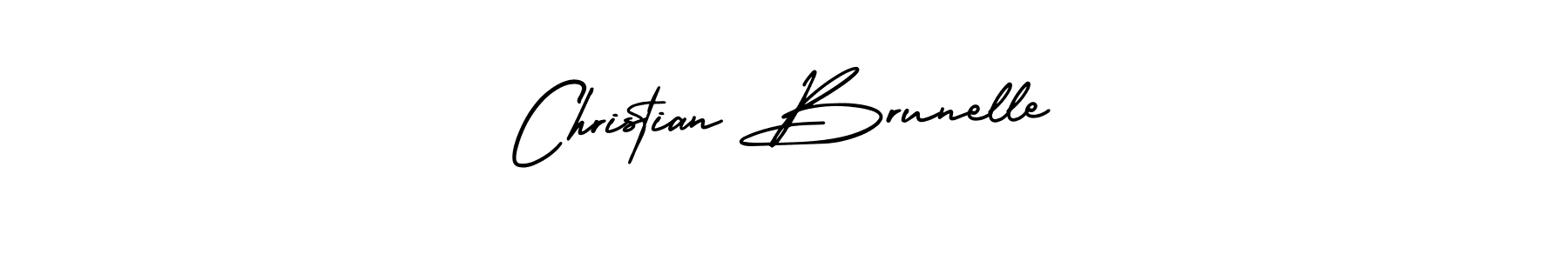 You should practise on your own different ways (AmerikaSignatureDemo-Regular) to write your name (Christian Brunelle) in signature. don't let someone else do it for you. Christian Brunelle signature style 3 images and pictures png