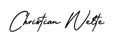 The AmerikaSignatureDemo-Regular typeface gives name Christian Welte a refined look. Suitable for certificates, diplomas, and official verification. Christian Welte signature style 3 images and pictures png