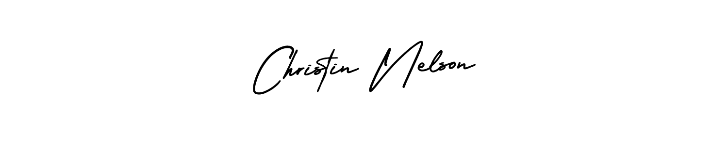 How to make Christin Nelson name signature. Use AmerikaSignatureDemo-Regular style for creating short signs online. This is the latest handwritten sign. Christin Nelson signature style 3 images and pictures png