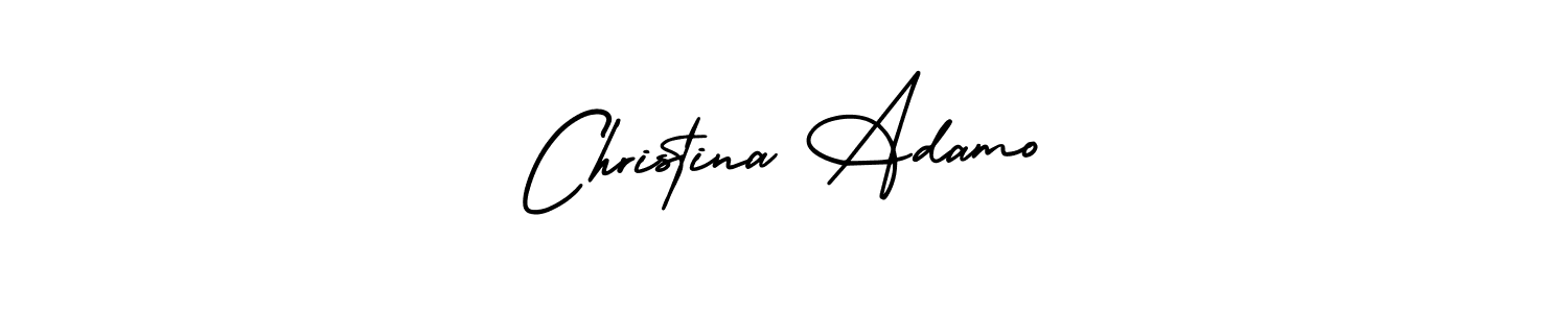 You should practise on your own different ways (AmerikaSignatureDemo-Regular) to write your name (Christina Adamo) in signature. don't let someone else do it for you. Christina Adamo signature style 3 images and pictures png