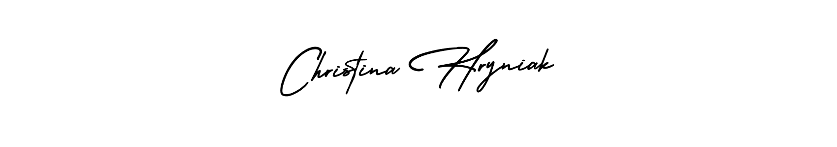 The best way (AmerikaSignatureDemo-Regular) to make a short signature is to pick only two or three words in your name. The name Christina Hryniak include a total of six letters. For converting this name. Christina Hryniak signature style 3 images and pictures png