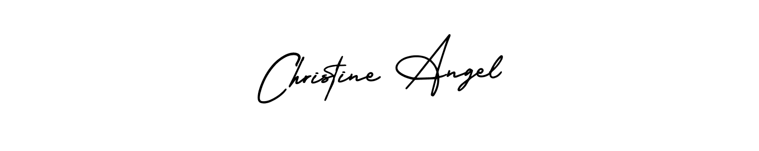 The best way (AmerikaSignatureDemo-Regular) to make a short signature is to pick only two or three words in your name. The name Christine Angel include a total of six letters. For converting this name. Christine Angel signature style 3 images and pictures png