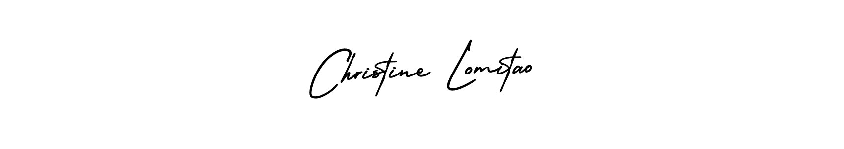 The best way (AmerikaSignatureDemo-Regular) to make a short signature is to pick only two or three words in your name. The name Christine Lomitao include a total of six letters. For converting this name. Christine Lomitao signature style 3 images and pictures png