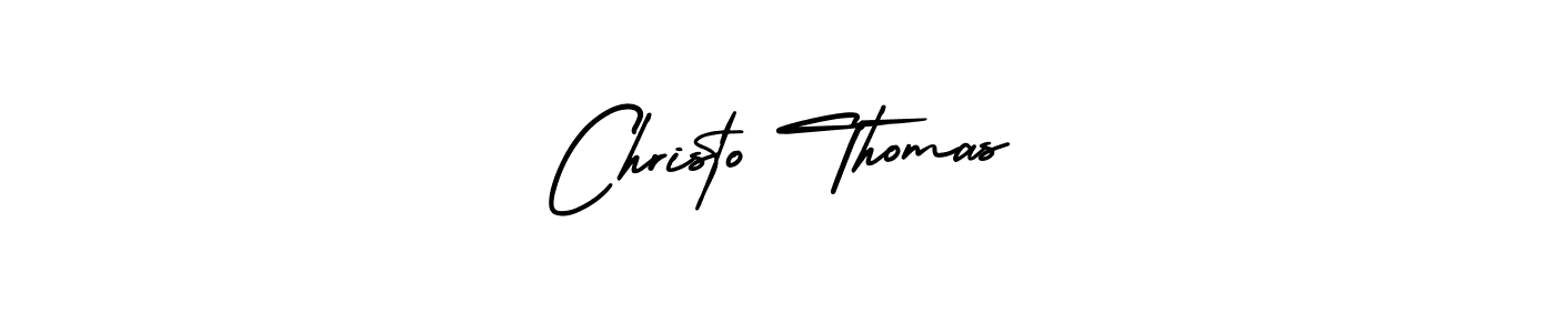 How to make Christo Thomas name signature. Use AmerikaSignatureDemo-Regular style for creating short signs online. This is the latest handwritten sign. Christo Thomas signature style 3 images and pictures png