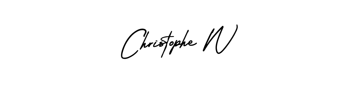 Christophe W stylish signature style. Best Handwritten Sign (AmerikaSignatureDemo-Regular) for my name. Handwritten Signature Collection Ideas for my name Christophe W. Christophe W signature style 3 images and pictures png