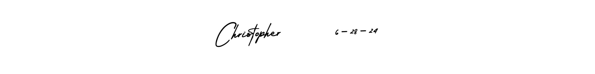 You should practise on your own different ways (AmerikaSignatureDemo-Regular) to write your name (Christopher      6-28-24) in signature. don't let someone else do it for you. Christopher      6-28-24 signature style 3 images and pictures png