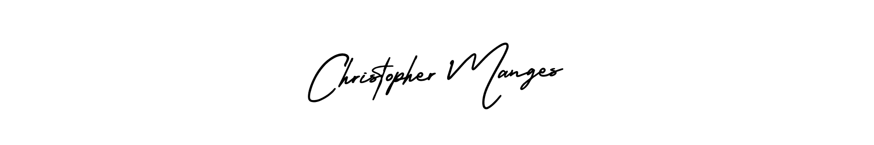 You should practise on your own different ways (AmerikaSignatureDemo-Regular) to write your name (Christopher Manges) in signature. don't let someone else do it for you. Christopher Manges signature style 3 images and pictures png