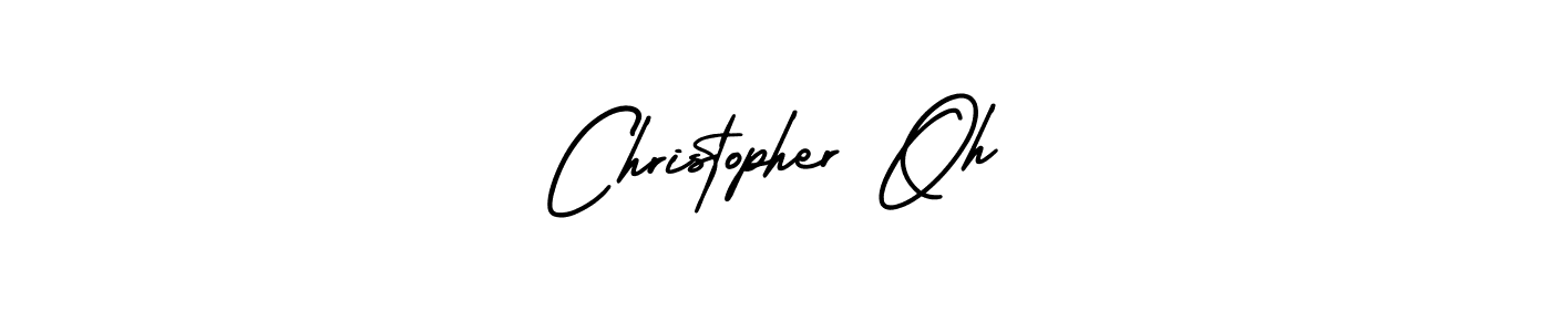 The best way (AmerikaSignatureDemo-Regular) to make a short signature is to pick only two or three words in your name. The name Christopher Oh include a total of six letters. For converting this name. Christopher Oh signature style 3 images and pictures png