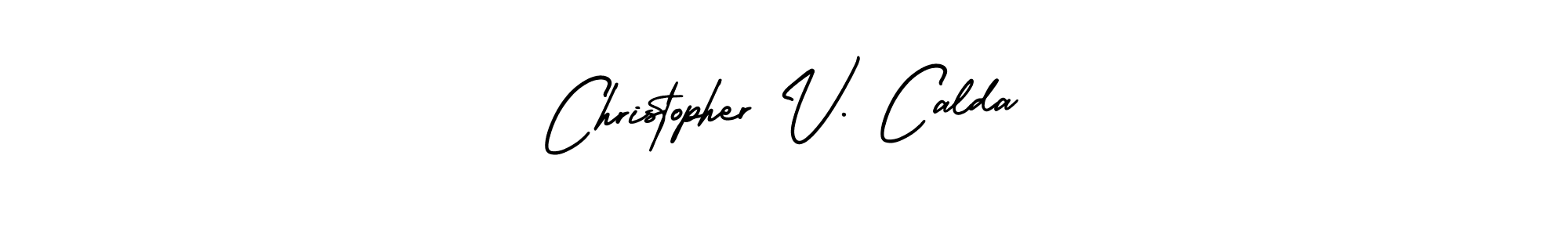 The best way (AmerikaSignatureDemo-Regular) to make a short signature is to pick only two or three words in your name. The name Christopher V. Calda include a total of six letters. For converting this name. Christopher V. Calda signature style 3 images and pictures png