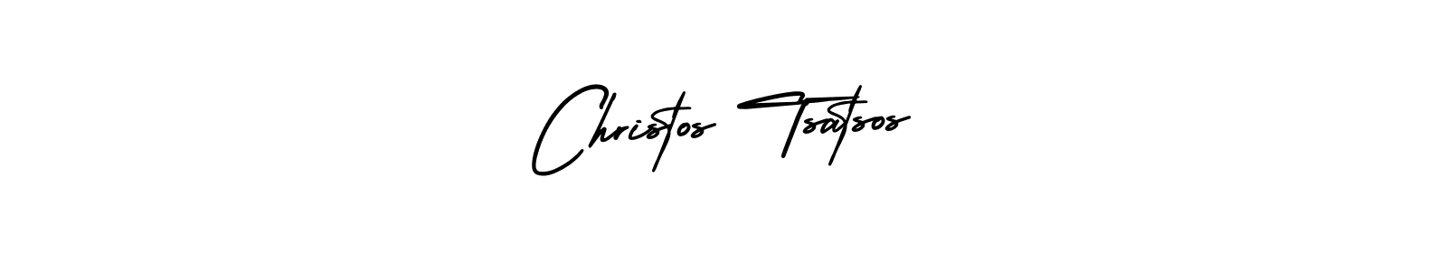 You should practise on your own different ways (AmerikaSignatureDemo-Regular) to write your name (Christos Tsatsos) in signature. don't let someone else do it for you. Christos Tsatsos signature style 3 images and pictures png