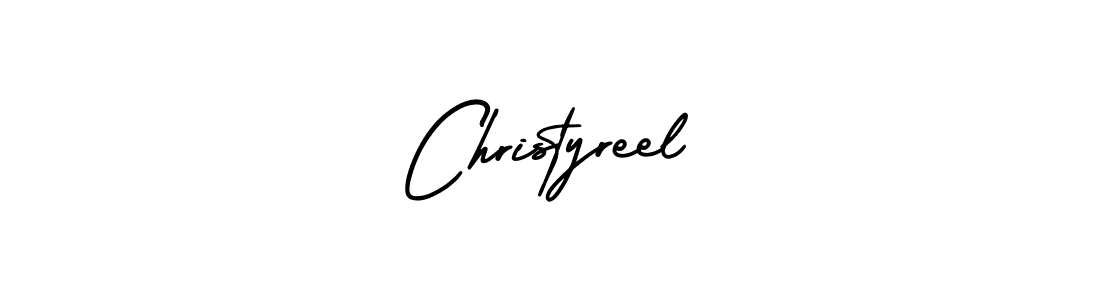 You should practise on your own different ways (AmerikaSignatureDemo-Regular) to write your name (Christyreel) in signature. don't let someone else do it for you. Christyreel signature style 3 images and pictures png