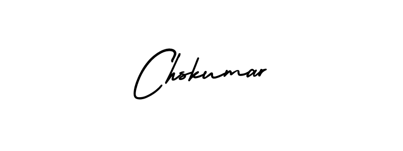 How to make Chskumar name signature. Use AmerikaSignatureDemo-Regular style for creating short signs online. This is the latest handwritten sign. Chskumar signature style 3 images and pictures png