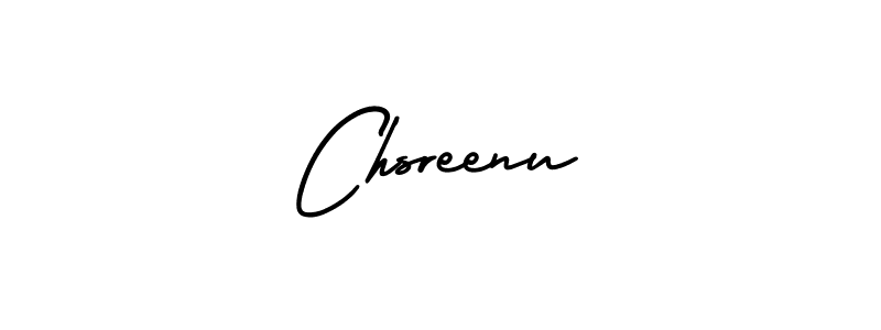 How to make Chsreenu name signature. Use AmerikaSignatureDemo-Regular style for creating short signs online. This is the latest handwritten sign. Chsreenu signature style 3 images and pictures png