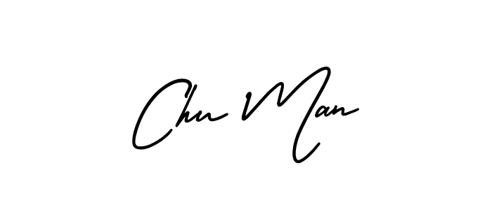Make a beautiful signature design for name Chu Man. With this signature (AmerikaSignatureDemo-Regular) style, you can create a handwritten signature for free. Chu Man signature style 3 images and pictures png