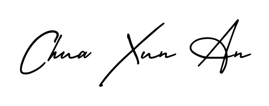 Create a personalized artistic stamp with Chua Xun An in AmerikaSignatureDemo-Regular font. Perfect for visual artists, designers, and influencers. Chua Xun An signature style 3 images and pictures png